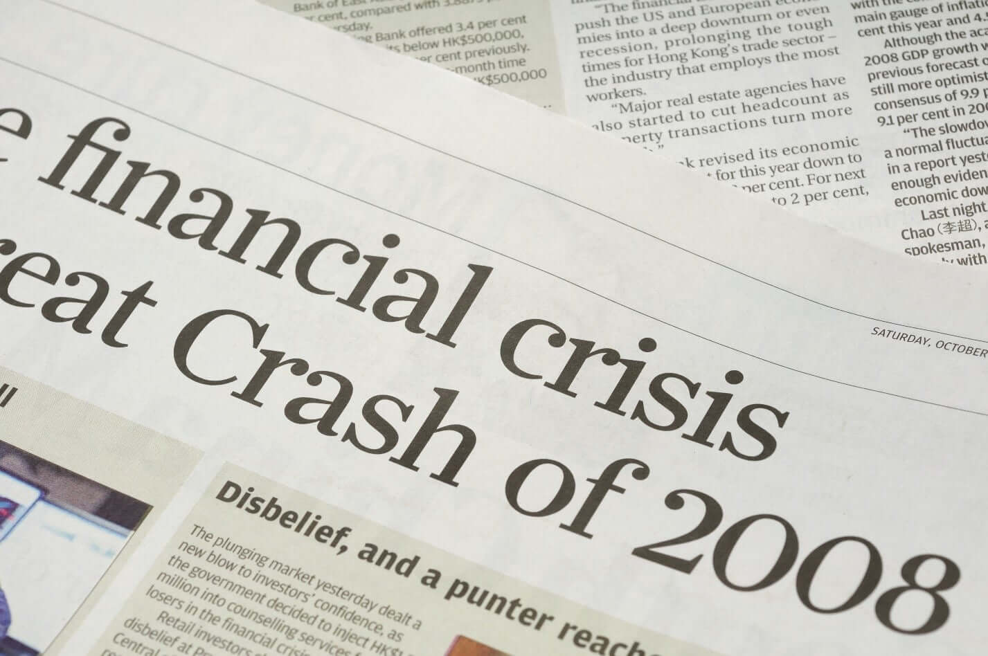 newspaper clip showing financial crisis of 2008 and home rental market
