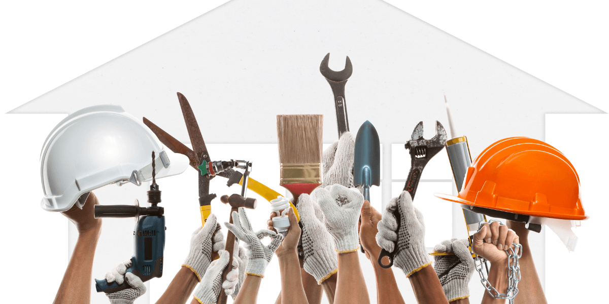 hands holding a bunch of tools, garden equipment | Regular Property Maintenance