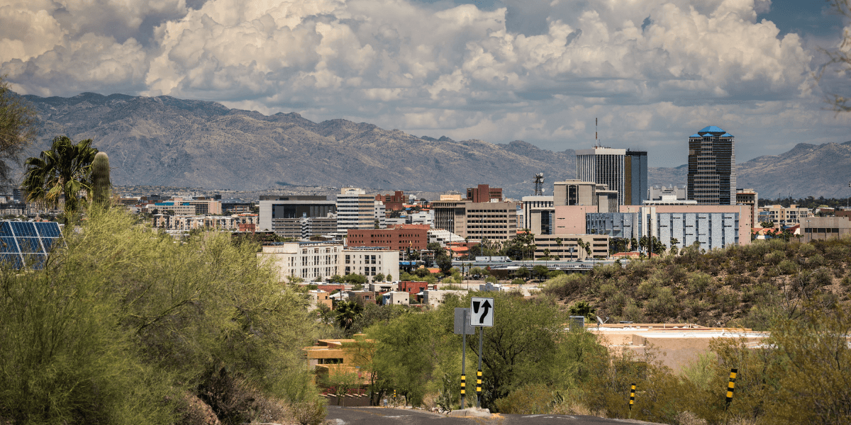 City landscape of homes for Renters in Tucson
