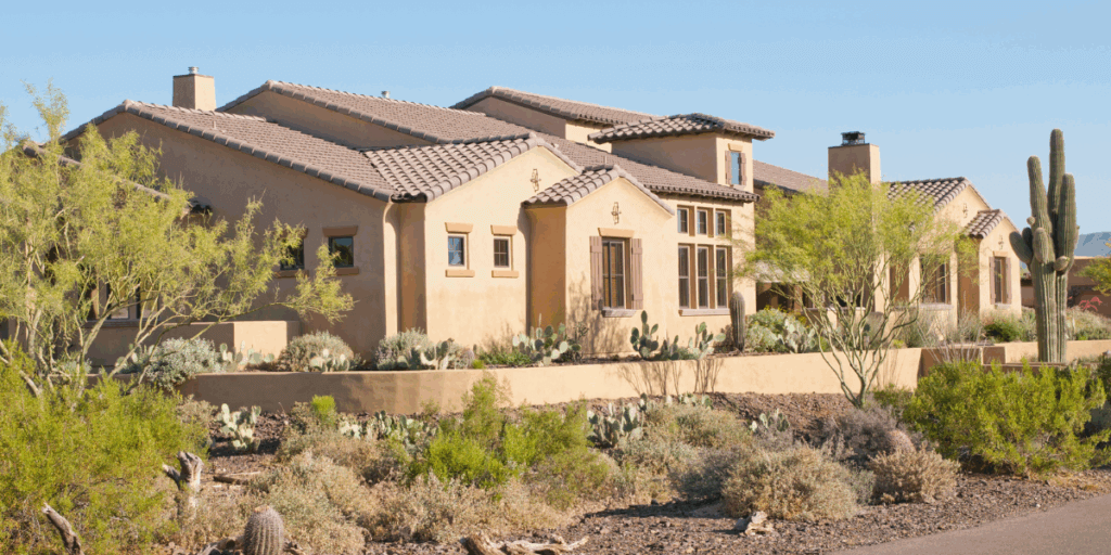 Home in the southwest with desert landscape | long-term vs. short-term rentals